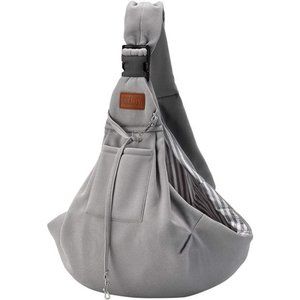 Small Dog Sling Cat Carrier Adjustable Strap Hand Free Reversible Pet Travel Bag